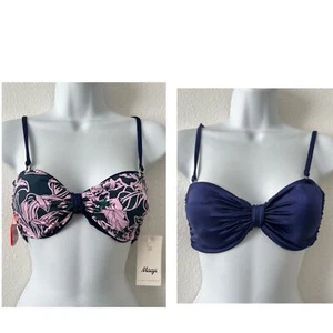 Maaji blau tief Ebenholz Wende-Bikini-Top Größe Small neu mit Etikett - Bild 1 von 9