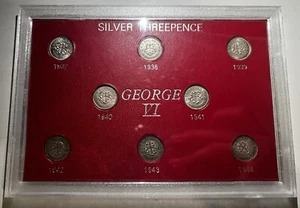 George VI Silver Threepence Job Lot With 1942,1943, 1944 Key Date - Picture 1 of 2