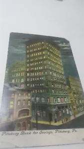 Cartolina d'epoca 1907 Pittsburg Bank for Savings Pittsburg Pa. P10 - Foto 1 di 4