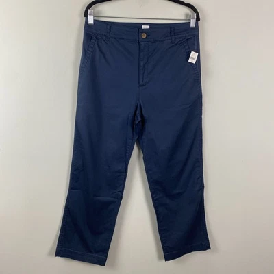 Pantalones GAP tiro alto novia caquis azul marino tobillo elástico sarga talla 10 #819959 Foto 1 de 4