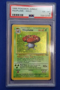 1999 Pokemon 15/64 JUNGLE VILEPLUME Holo RARE Game Card #15 PSA Graded EX-MT 6 - Picture 1 of 8