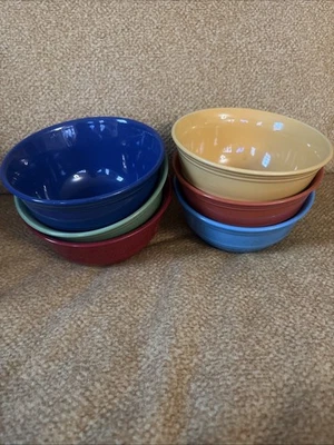 Mainstays Multi Color Embossed Ring Soup Cereal Bowl-Set Of 6 - Image 1 of 4