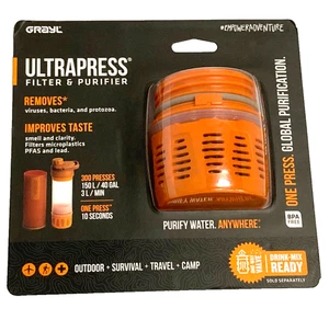 Grayl UltraPress Purifier Cartridge Replacement for UltraPress 16.9oz, Orange - Picture 1 of 3