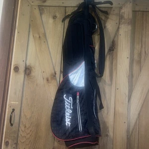 Titleist Premium Carry Bag Black/Black/Red 2 Way - Picture 1 of 9