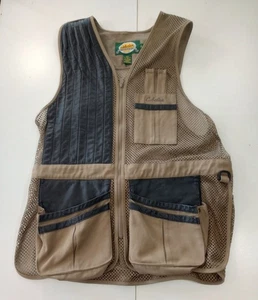 Gilet da caccia Cabelas outdoor tiro trappola scheet rete taglia L marsupio uccellino pelle - Foto 1 di 5