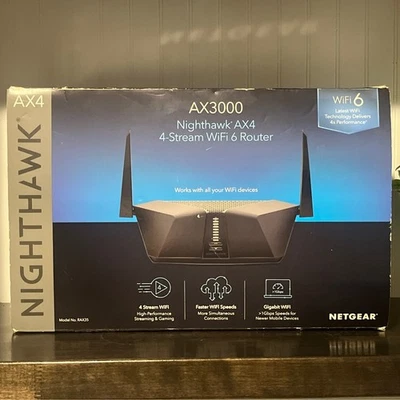 Netgear Nighthawk AX2400 4K UHD Dual-Band Wi-Fi 6 Router In Box - Image 1 of 4