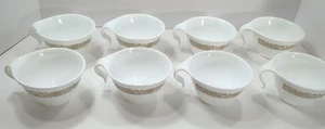 8 Vintage Corelle Milk Glass Woodland Brown Hook Handle Coffee/Tea Cups - Picture 1 of 15