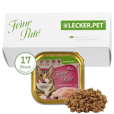17 x 100 g Leo's Feine Paté Reich an Huhn Katzenfutter Nassfutter Lecker.Pet® - Bild 1 von 4