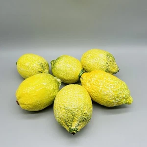 6 Vintage Made In Italy Hand Painted Ceramic Lemons Decorative - Picture 1 of 20