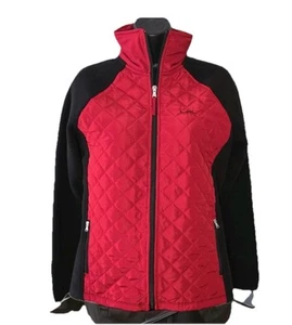 Lauren Active L-RL Ralph Lauren Jacket Large Red & Black Quilted Fleece Golf - Picture 1 of 13
