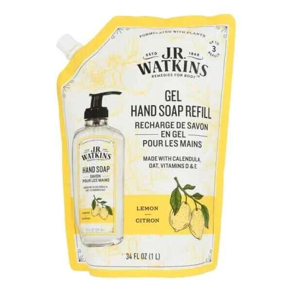 JR Watkins Gel à Base de Plantas Refil de Sabonete para Mãos Calêndula Limão 34 Fl Oz Estojo de 3 - Imagem 1 de 1