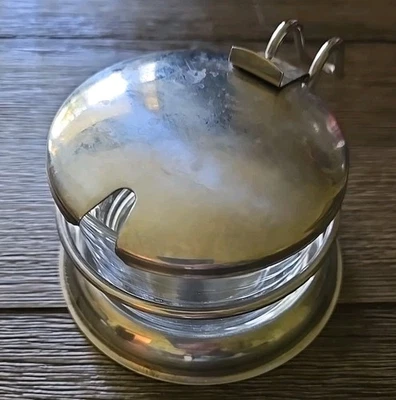  Съемная стеклянная чаша с откидной крышкой для сырного блюда высотой 2 дюйма диаметром 4,75 дюйма - Изображение 1 из 4