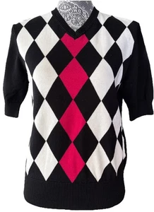 Greg Norman Damen Medium Kurzarm 100 % Baumwolle Argyle Rauten-Design - Bild 1 von 7