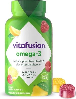 Vitafusion Omega 3 EPA/DHA+Vitamins A/C/D/E - 120 Gummy Berry Lemonade EXP:05/26 - Image 1 of 4