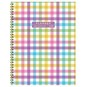 2025 Madras Plaid Large Weekly Monthly Planner - Picture 1 of 9