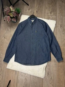 Armani Jeans Vintage Denim Shirt Long Sleeve Blue Men's Size M - Picture 1 of 5