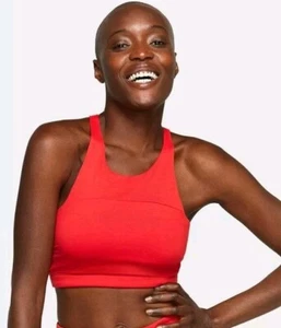 Sujetador deportivo Outdoor Voices TechSweat™ cuello alto - rojo - talla pequeña - Imagen 1 de 8