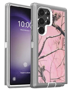 Heavy Duty Case for Samsung Galaxy S25 Ultra Dual layer Camo Pink - Zdjęcie 1 z 1