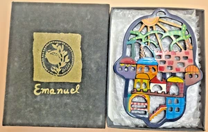 Emanuel Judaica Chamsa Hamsa Evil Eye Jerusalem - Picture 1 of 5