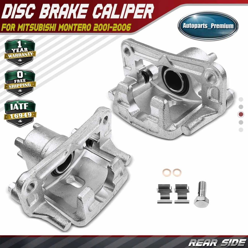 2x Pinza de freno de disco trasera izquierda y derecha con soporte para Mitsubishi Montero 2001-2006 Foto 1 de 4