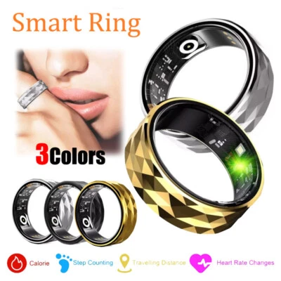 Smart Ring Health Finger Ring Monitor Heart Rate Fitness Tracker IP68 Waterproof - Image 1 of 4