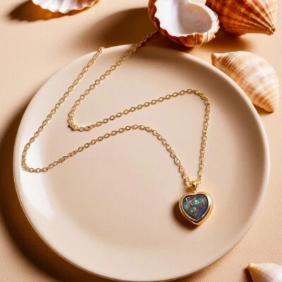 Collar Corazón Oro, Delicada Cadena Oro, Joyería Diseño Minimalista para Mujer Foto 1 de 4