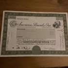 American Brands Inc 60 Shares Common Stock Feb 1978 Certificate Of Stock