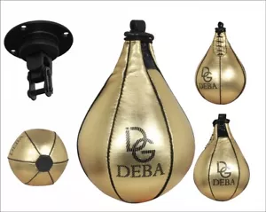 Bombilla de boxeo Deba de cuero de vaca auténtico Speedball saco de boxeo doble extremo DE - Imagen 1 de 5