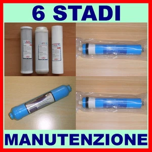 KIT PLUS COMPLETO AD OSMOSI 6 STADI 3 FILTRI + 2 MEMBRANE 150 GPD + 1 T33 SILVER - Foto 1 di 1