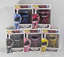 Funko POP Movies Power Rangers Figures Set Of 5 Red PInk Yellow Blue Black