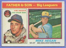1976 Topps Father & Son Jim & Mike Hegan #69 Milwaukee Brewers