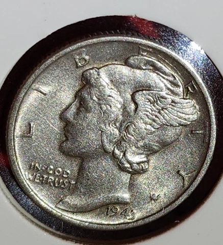 1943 D 90% Silver Mercury Dime 10c Ten Cent cb-2-1.6 Cover