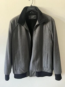 Men's Black Rivet Full Zip Coat Steel Gray Wool Blend Fall/Winter--XLT - Picture 1 of 6