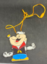 VINTAGE POPEYE THE SAILOR THE MAN WIND UP PULL STRING NECKLACE TOY 