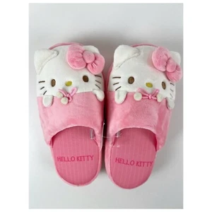 Hello Kitty Plush House Slippers Womens Large Soft Pink Cute Sanrio Original New - Picture 1 of 11