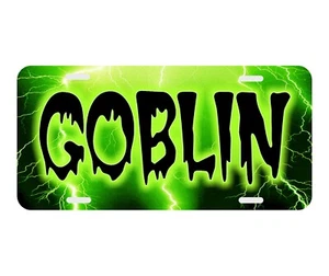 Lightning Green GOBLIN Personalized Monogrammed License Plate Custom Car Tag - Picture 1 of 9