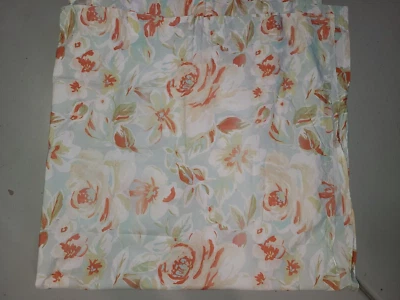 Cortina de Ducha Garnet Hill "Aqua con Rosas Naranja" Foto 1 de 4