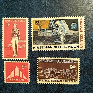 SCOTT # C68 , C70 , C76 & C77 - SET OF FOUR AIRMAIL STAMPS - OG - NH - MINT - Picture 1 of 2