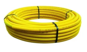 TUBO MULTISTRATO GAS RIVESTITO GIALLO Ø26 ROTOLO 50MT - Foto 1 di 1