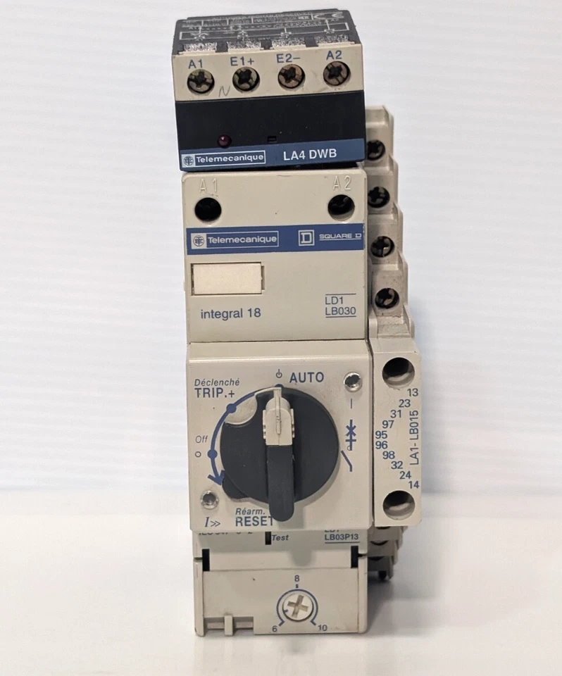 Square D Telemacanique LD1 LB030 & LA1 LB015 Motor Starter & Controller LB03P13 - Image 1 of 4