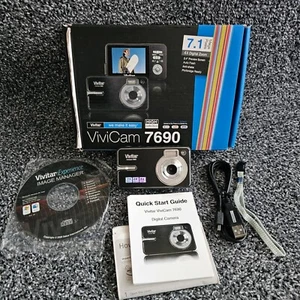 Vivitar Digital Camera Vivicam 7690 7.1MP Black Tested Boxed with Instructions - Picture 1 of 5