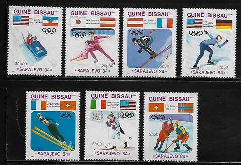 Guinea Bissau 529-35 Winter Olympic Sports Mint NH Cover