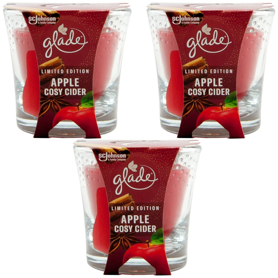 glade Duftkerze 3 x 129g APPLE COSY CIDER - Bratapfel Zimt Duft Weihnachten - Bild 1 von 1