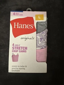 Hanes Originals Girl's Tween Crop Cami Pack, Fashion Assorted, 4-Pack SIZE large - Picture 1 of 4