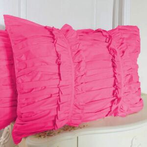2Pc Ruched Ruffle Pillow Sham 1000 TC Egyptian Cotton All Size & Color
