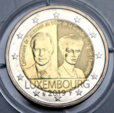 LUXEMBURG: 2 Euro 2019: GROSSHERZOGIN CHARLOTTE, Bi-Metall, bfr, Be31 - Bild 1 von 2