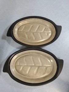 Vintage Nordic Ware No. 310 Platter Holder Steak Plates Aluminum Set of 2 - Picture 1 of 4