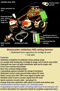 Stratocaster Solderless HSS Verkabelung Upgrade + Coil Split + Bridge & Neck Tone - Bild 1 von 10