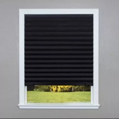 Redi Shade 36x72" Blackout Pleated Paper Shade - Black (6-Pack) - Image 1 of 3