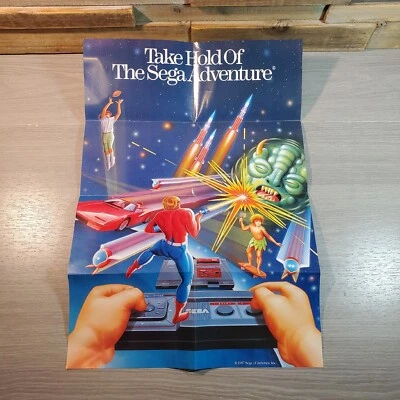 1987 SEGA Promo Poster Take Hold of the Adventure Master System Insert Vintage - Image 1 of 4